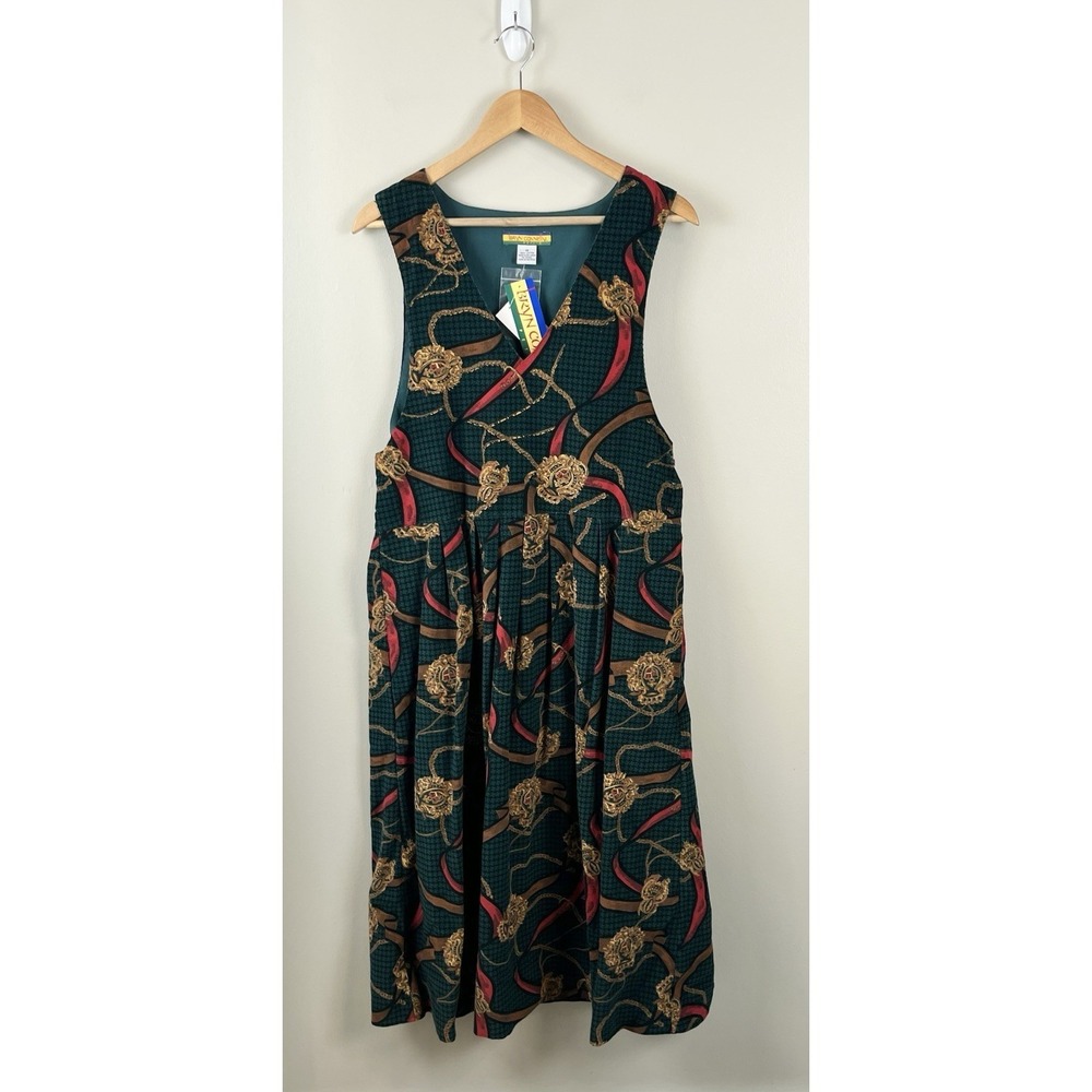 Bryn Connelly NWT Corduroy Midi Dress Sz‎ 14 Equestrian Prairie Modest Buttons.